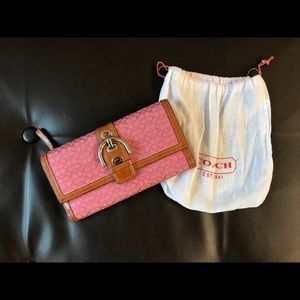 Pink Signature Coach large wallet